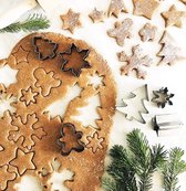 Uitsteekvormen Kerstmis uitsteekvormpjes, 25 stuks, roestvrij staal, hart, peperkoekmannetje, ster, sneeuwvlok, dennenboom, uitsteekvorm, voor taarten, fondant, Kerstmis, koekjes bakken