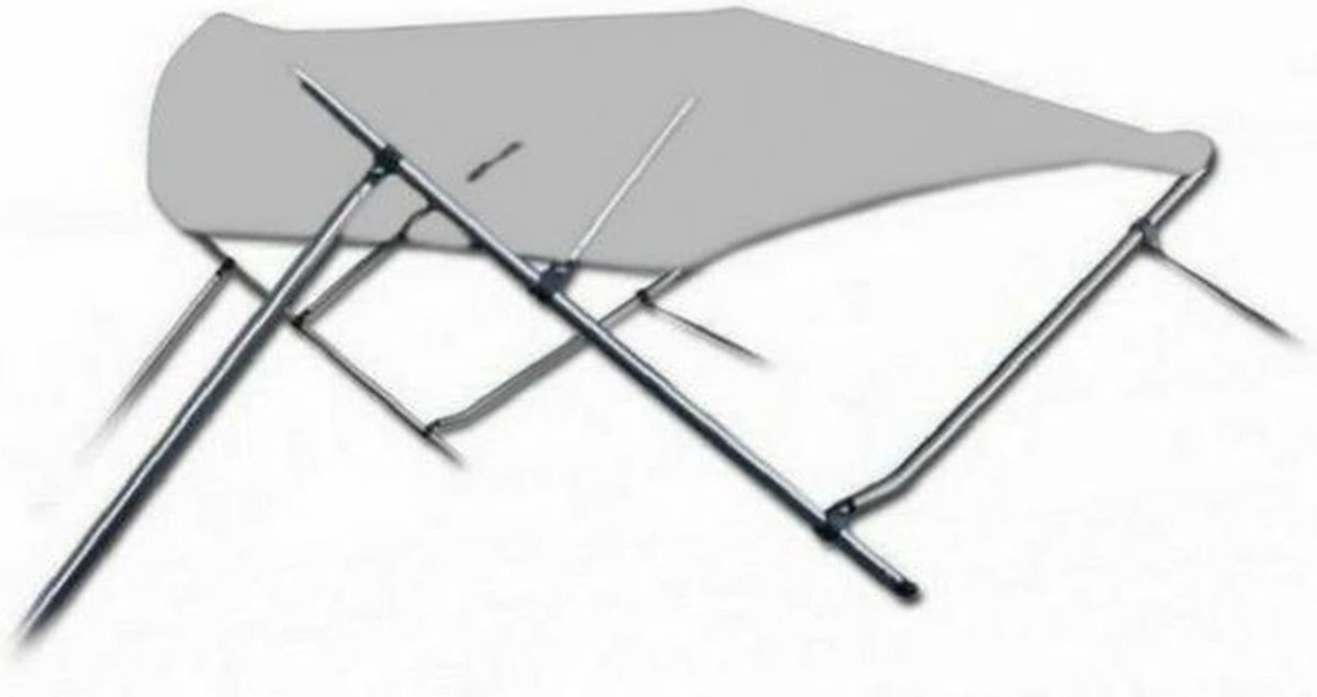 3 Boog Biminitop Zonnetent PREMIUM H91 cm GRIJS Breedte 200-213 cm