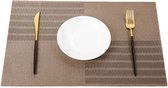 Placemats - Rechthoek - 4 Stuks - Onderlegger - Luxe Uitstraling - Coffee - 30 x 45 - Glans.