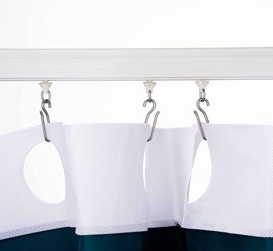 Gordijnhaken en Glijders Set van 50 stuks + 10 haken en klemmen