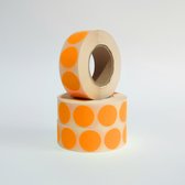 Blanco Stickers op rol 3x 1000ex. 25mm fluor oranje