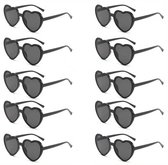 Set van 10 Hartjes zonnebril - Vrijgezellenfeest accessoires - Bachelorette party - Feestelijke zonnebril - 10 stuks - Opvallende zonnebril - Festival zonnebril - Trendy zonnebril - Speelse zonnebril - Hartvormige zonnebril - Bruid-to-be accessoires
