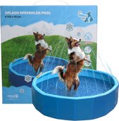 Coolpets Splash Sprinkler Pool - ø120 x 30 cm - Verkoeling Hond - Waterspeelgoed - Waterspeelgoed Hond - Hondenzwembad - Hondenbad - Blauw