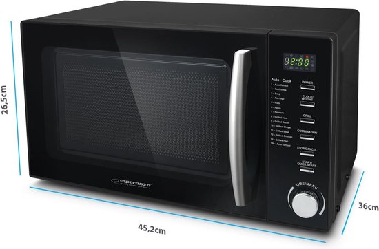Esperanza COCINERO Black Combination microwave Countertop 20 L 1200 W van Esperanza — afbeelding 3