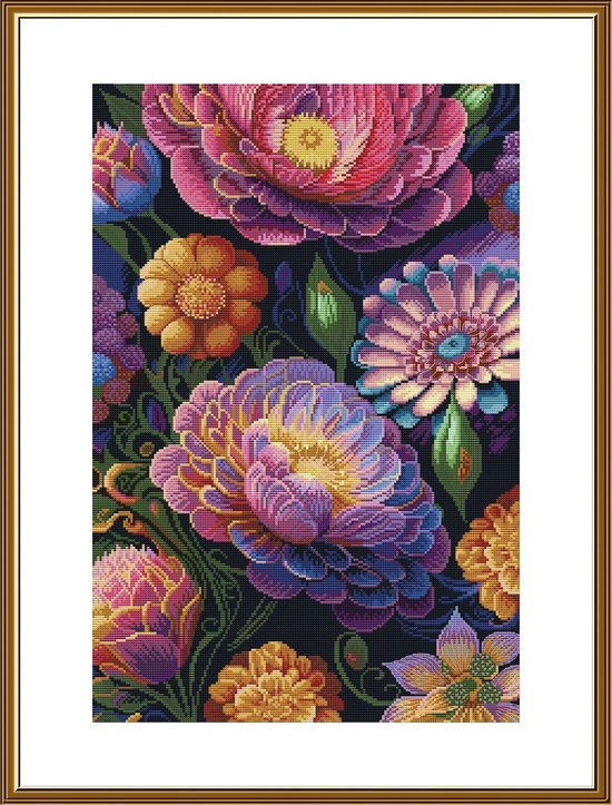 Foto: Borduurpakket nova sloboda floral variety bloemen variatie