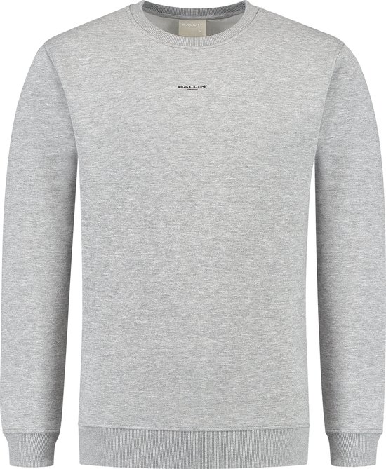 Ballin Amsterdam - Heren Regular fit Sweaters Crewneck LS - Grey - Maat M