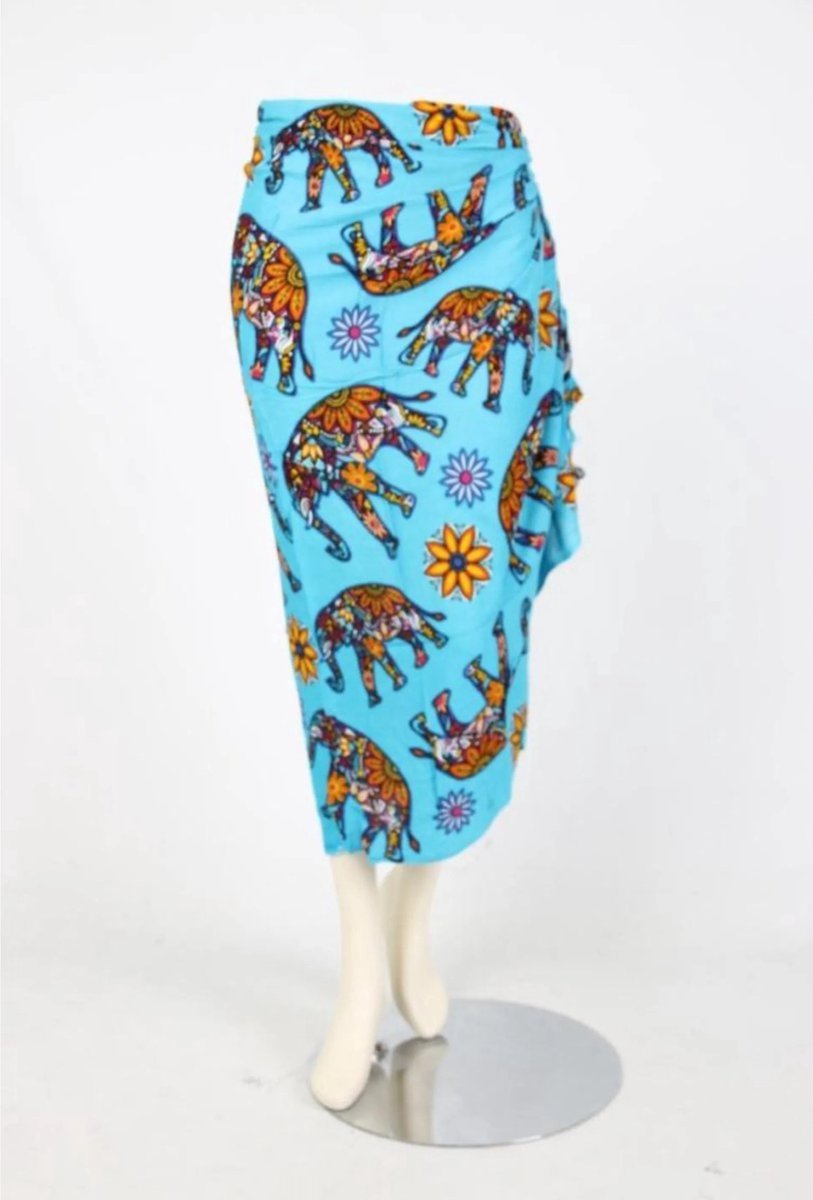 Om Namaste Sarong - 308 - Olifanten - blauw
