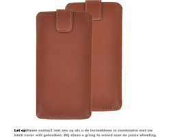 Hoesje Geschikt voor Google Pixel 4A 5G/ Pixel 5A 5G/ Pixel 6/ Pixel 7/ Pixel 7A - Echt Leer - insteek hoesje cover Cognac Bruin