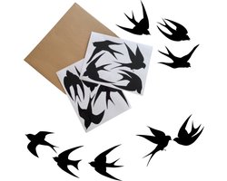 Raamstickers vogels zwaluwen – Statisch, Herbruikbaar & Dubbelzijdig – Set van 8 voor Vogelbescherming & Decoratie