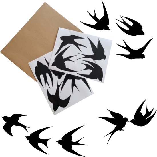 Raamstickers Vogels 8-Delig | Herbruikbaar| Statische raamstickers vogels | Raamdecoratie vogels| Vogel silhouetten | Raamfolie vogels | Vogel stickers | Vogel raamstickers