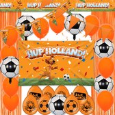 Oranje Versiering Feestpakket EK WK Slingers Ballonnen Oranje Vlaggetjes Loeki De Leeuw Voetbal Versiering - 43 Stuks