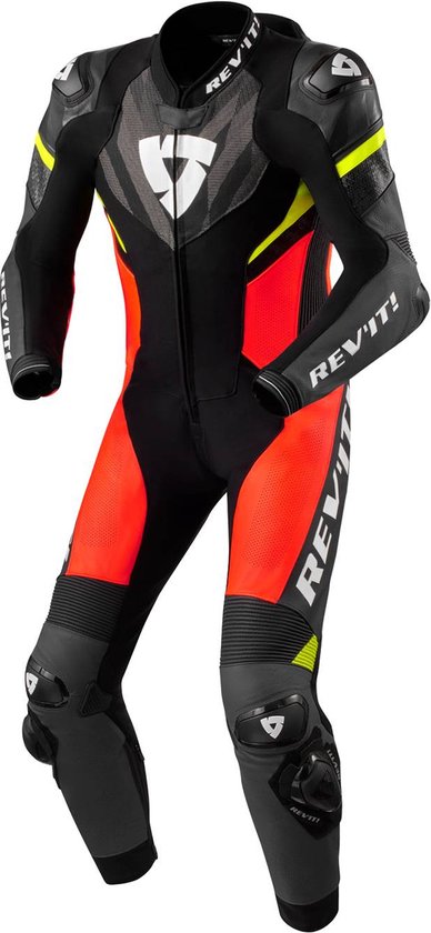 Foto: Rev it one piece suit hyperspeed 2 black neon red 48 maat racepak