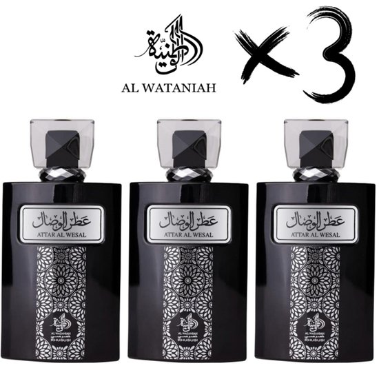 AL WATANIAH 3 X Perfume ATTAR AL WESAL, 100ml