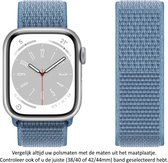 Blauwe Nylon Horloge Band geschikt voor Apple Watch 1, 2, 3, 4, 5, 6, 7, 8, SE & Nike+, 42mm, 44mm & 45mm "Mannenbreedte" Series Zacht Geweven Nylon 42 mm, 44 mm en 45 mm - Blauw - Maat: zie maatfoto