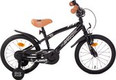 AMIGO BMX Jump Jongensfiets 16 Inch - Kinderfiets voor 4 tot 6 Jaar - 100-115 cm - Met Zijwieltjes - Zwart/Wit