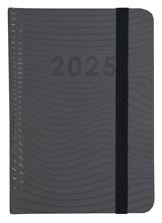 Foto: Mgpcards a6 agenda 2025 sluiting elastiek weekoverzicht 1w 2p zwart ruime vakken 10 5 x 14 8 cm