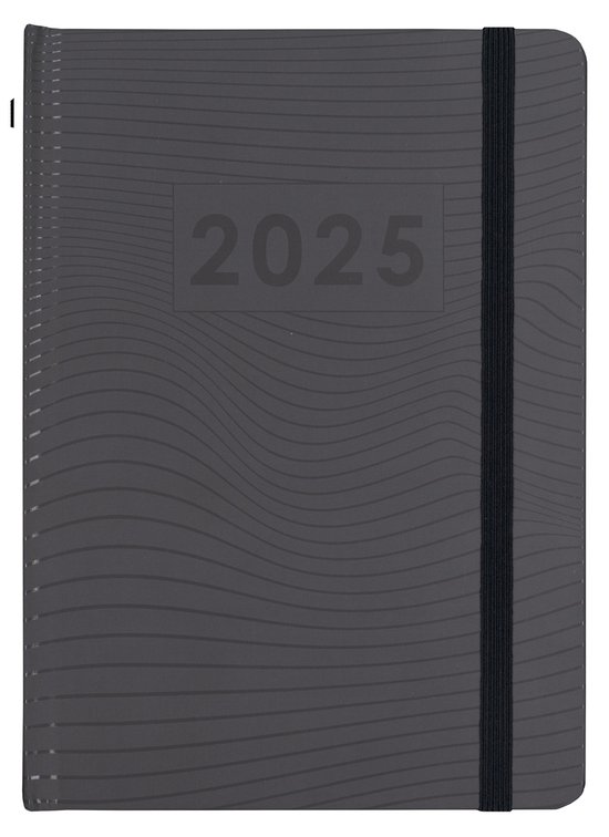 Foto: Mgpcards a5 agenda 2025 sluiting elastiek weekoverzicht 1w 2p zwart ruime vakken 14 8 x 21 cm