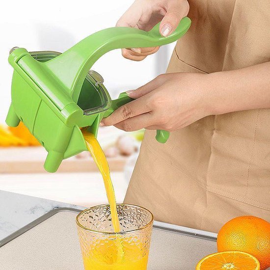 Allernieuwste.nl® Handmatige Fruitpers Citruspers Sapcentrifuge Handpers Juicer - Eenvoudig Handmatig Handontwerp - Multifunctioneel Stevig Kunststof - Groen van Merkloos — afbeelding 2