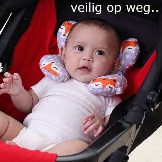 Allernieuwste Auto Anti-Rollover Baby Kussen - Correctie Anti-Excentrieke Hoofdkussen - Baby Hoofd Positionering Kussen Kids - Katoen - 25.5 x 23 cm van Allernieuwste — afbeelding 3