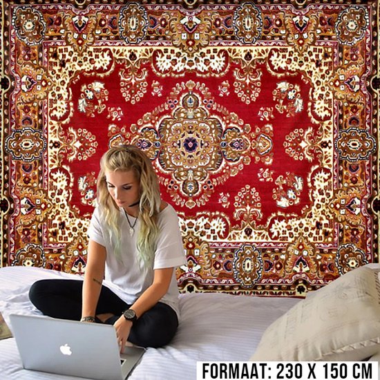 Foto: Allernieuwste nl urban loft wandkleed groot wandtapijt wanddecoratie natuur muurkleed tapestry indian mandala hippie kleur 230 x 150 cm