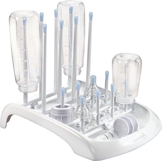 Munchkin Droogrek voor Flessen - Deluxe - Flessendroogrek - Afdruiprek voor Afwas - Geschikt voor het drogen van flessen, spenen, fopspenen, en andere babyaccessoires