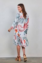 DIDI Dames Dress Sunset in Offwhite with Ocean treasures XL print maat 46