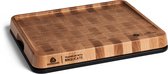 Burnhard 2-in-1 houten en kunststof snijplank, magnetisch in elkaar te zetten, eikenhouten hakplank met sapgoot, 38 cm x 32 cm