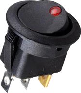 Wipschakelaar ON-OFF - 3-pins - Rond - 12V - Max. 20A - LED indicator - KCD3-12 - Rood