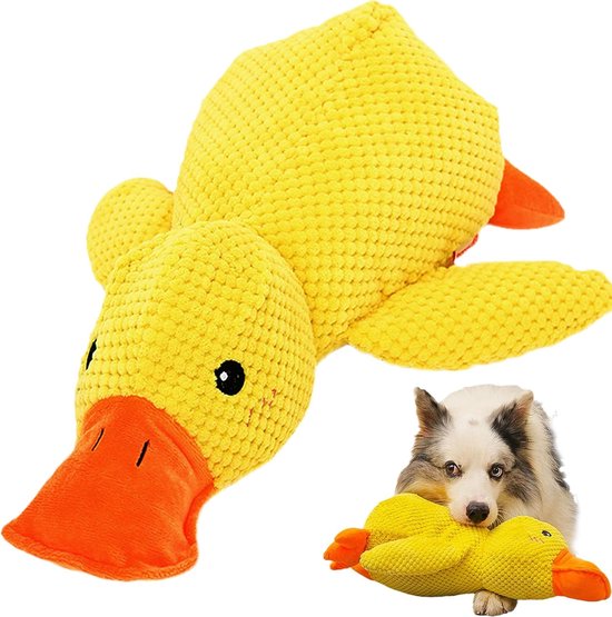 Rustgevende Hondenknuffel - Gele Eend - Geel - Hond - Knuffel - Duck - Rust - Hondenspeelgoed