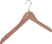 De Kledinghanger Gigant - 40 x Blousehanger / shirthanger anti motten cederhout ongelakt met messinghaak en rokinkepingen, 45 cm