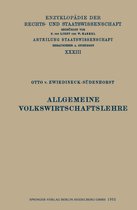 Enzyklopädie der Rechts- und Staatswissenschaft- Allgemeine Volkswirtschaftslehre