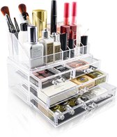 Makeup organizer L | Doorzichtig | 4 lades | Afmeting: 24 x 15 x 18.5 cm