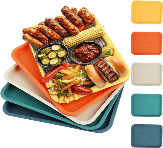 PP Dienblad Rechthoekige vorm Hard Zwart 20x28 cm (20 Stuks