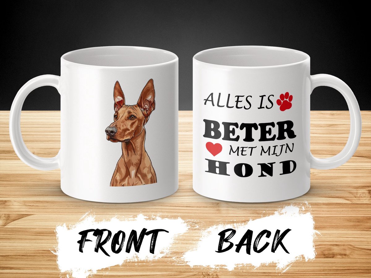 Mok Pharaoh Hound Alles is beter met mijn hond - dog - doglover