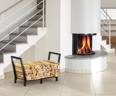 Brandhoutrek - Firewood Rack Metal Firewood Rack for Indoor and Outdoor 81 x 33 x 46 cm
