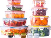 Voedselbewaarcontainers set 14-delig, plastic voedselbewaarcontainers met luchtdichte deksels, BPA-vrije bewaarcontainers, lekvrij, vriezer- & magnetron- & vaatwasserbestendig.