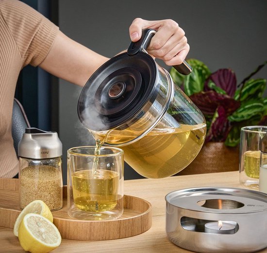 GEFU Theepot 1,5 Liter Met T-PREP Kooktoestel - Perfect Voor Verse Thee