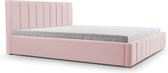 InspireME - Bed 01 - Gestoffeerd bed met Fluweel Beklede Tweepersoonsbed - 180x200 cm - Elegant en Comfortabel - Lichtroze (TRINITY 19)