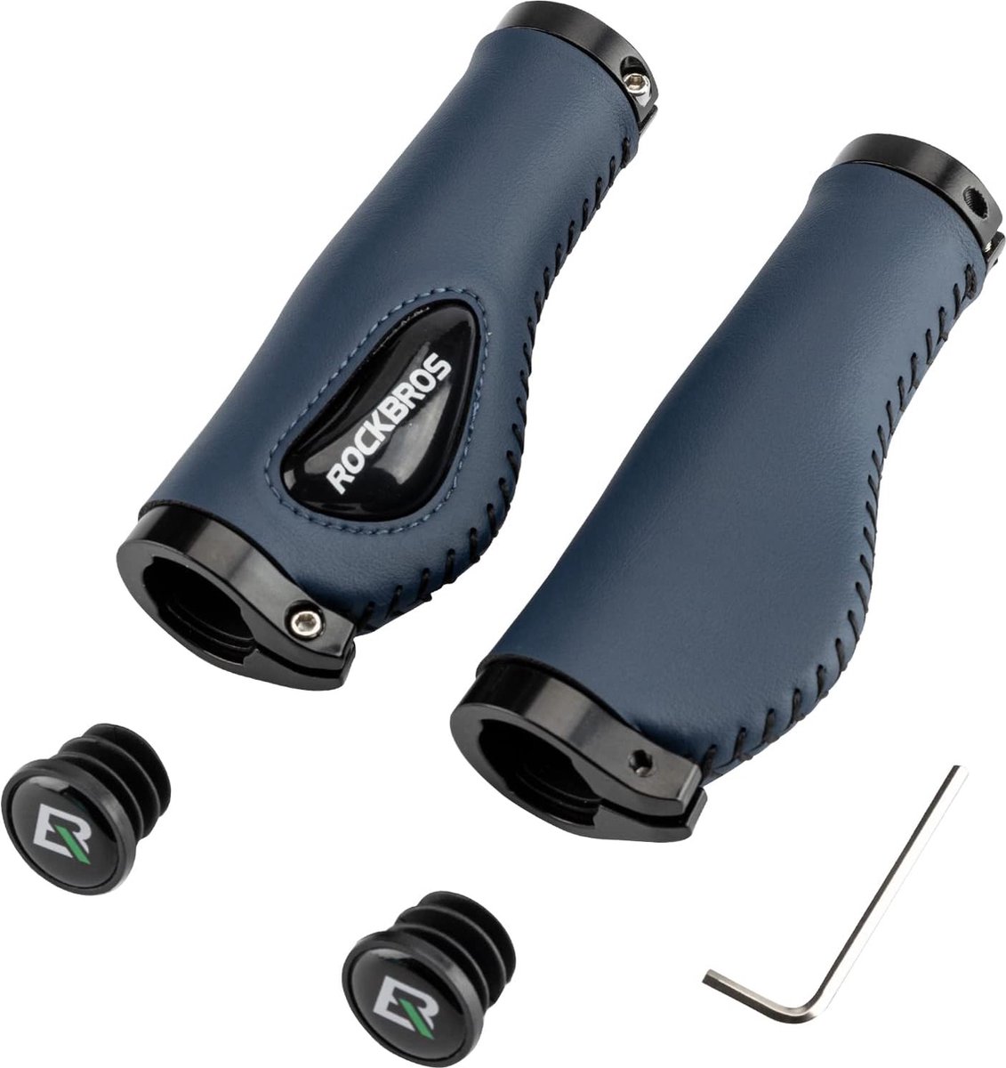 ROCKBROS Fietsgrepen Ergonomische Stuurgrepen Lock-on Ontwerp voor 22,2 mm MTB, Racefiets, Trekkingfiets, E-bike, Stadsfiets, Vouwfiets Blauw