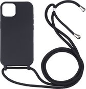 Hoesje geschikt voor iPhone 15 - Backcover - Koord - Softcase - Flexibel - TPU - Zwart