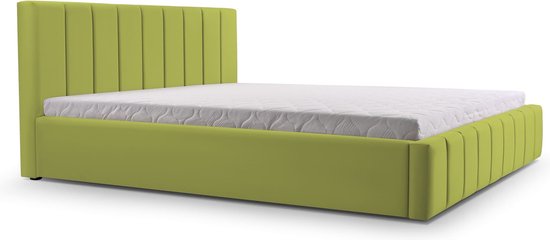 InspireME - Bed 01 - Gestoffeerd bed met Fluweel Beklede Tweepersoonsbed - 180x200 cm - Elegant en Comfortabel - Groen (TRINITY 12)