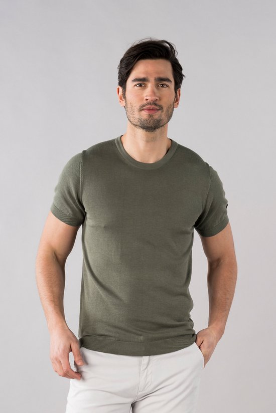 Presly & Sun Heren - T-Shirt - Donker Groen - Maat L