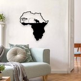 BT Home - Africa en Elephant muurdecoratie - Wanddecoratie - Zwart - Houten art - Muurdecoratie - Line art - Wall art - Bohemian - Wandborden - Woonkamer