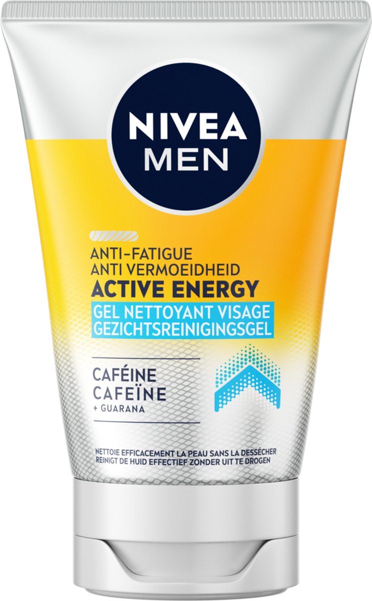 NIVEA MEN Active Energy - Anti-Vermoeidheid - Gezichtsreinigingsgel - Face Wash - 3 x 100 ml - Voordeelverpakking - NIVEA