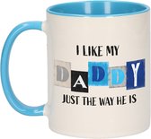 Bellatio Decorations Cadeau koffie/thee mok voor papa - blauw - de liefste - keramiek - Vaderdag