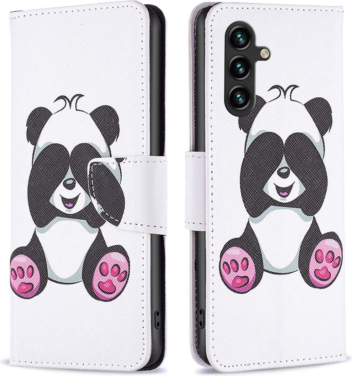Panda beertje - book case hoesje - Telefoonhoesje geschikt voor Samsung Galaxy A55