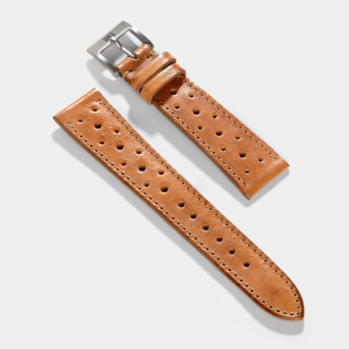 BS Leren Horlogeband Luxury - Racing Caramel Brown - 20mm