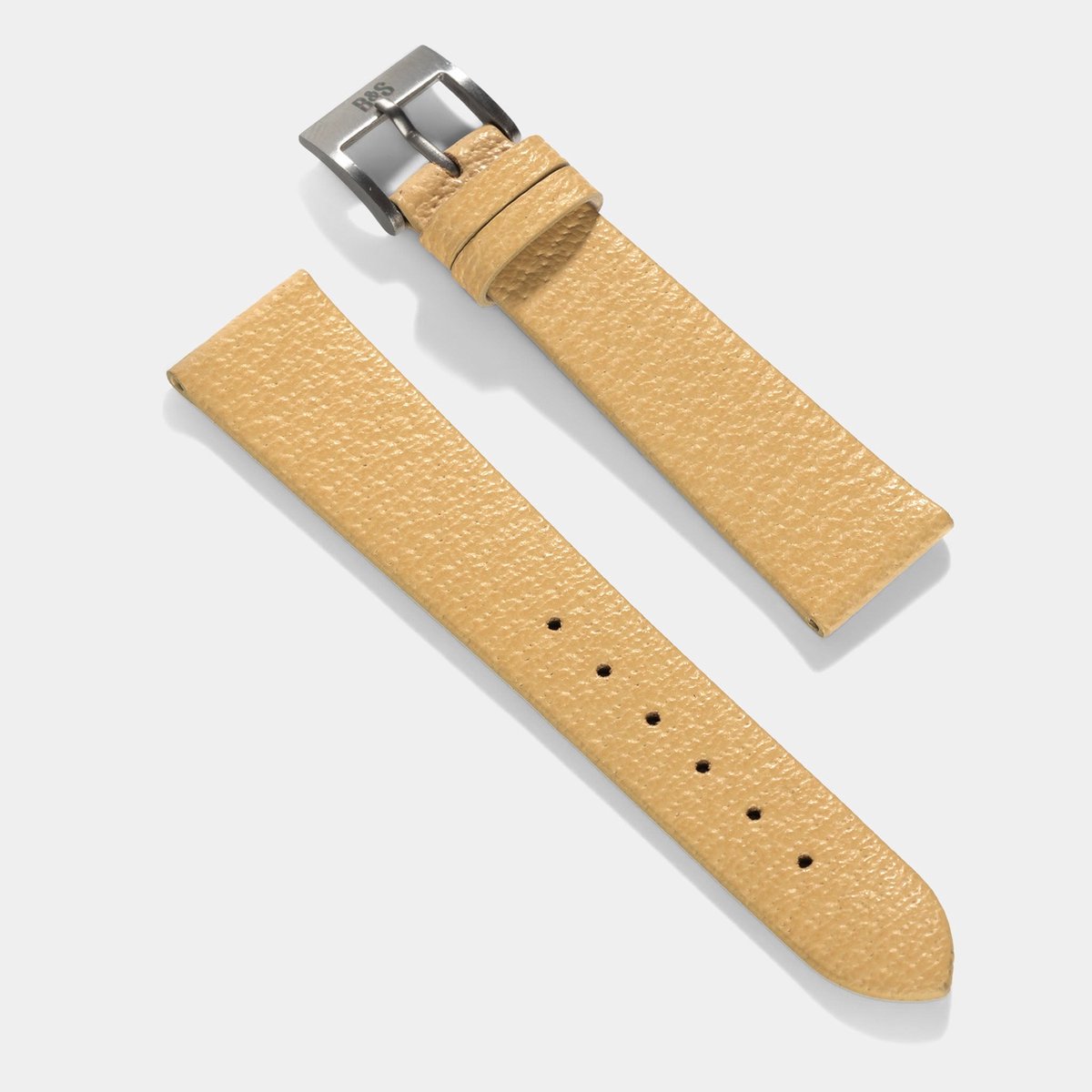 BS Leren Horlogeband Luxury - Retro Creme Pigskin - 20mm
