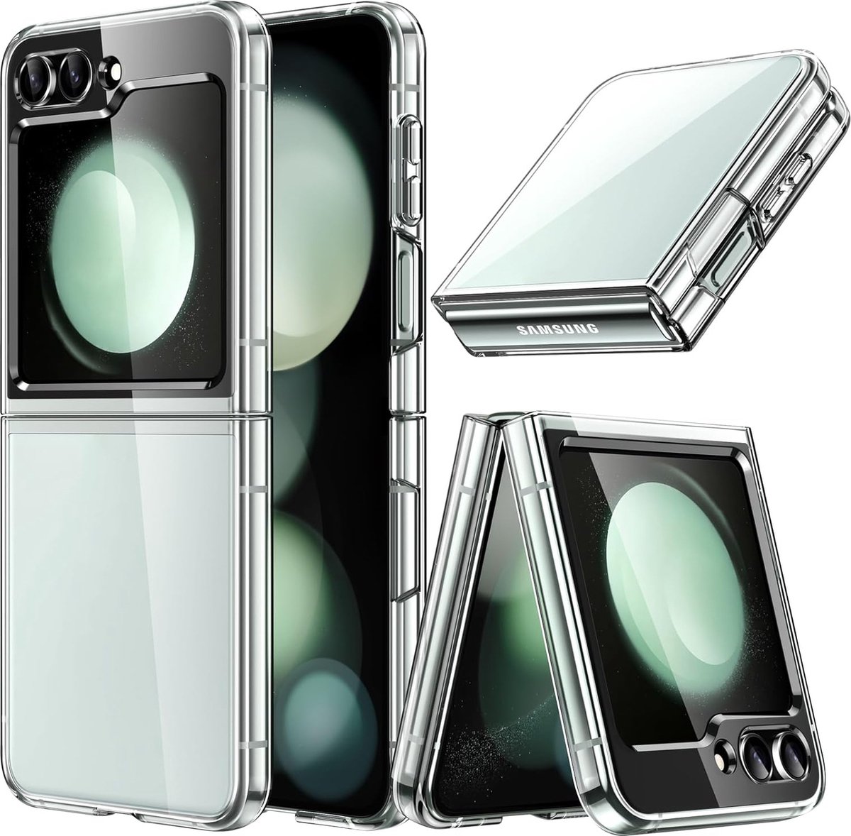 Aziline Silicone Case Geschikt voor Samsung Galaxy Z Flip 5 - AziLine Transparante Bescherming Hoesje voor Flip5 - Premium Zachte Silicon Hoesje geschikt voor Samsung Galaxy Z Flip5