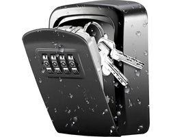 Cijferslot-Sleutelkast-sleutelkluis-Sleutelkastje-Security Lock Box-4 Digit Combination Key Storage Lock Box-3.66'' Wall Mounted Key Safe Box-5 Keys Capacity Lock Box for Indoor Outdoor